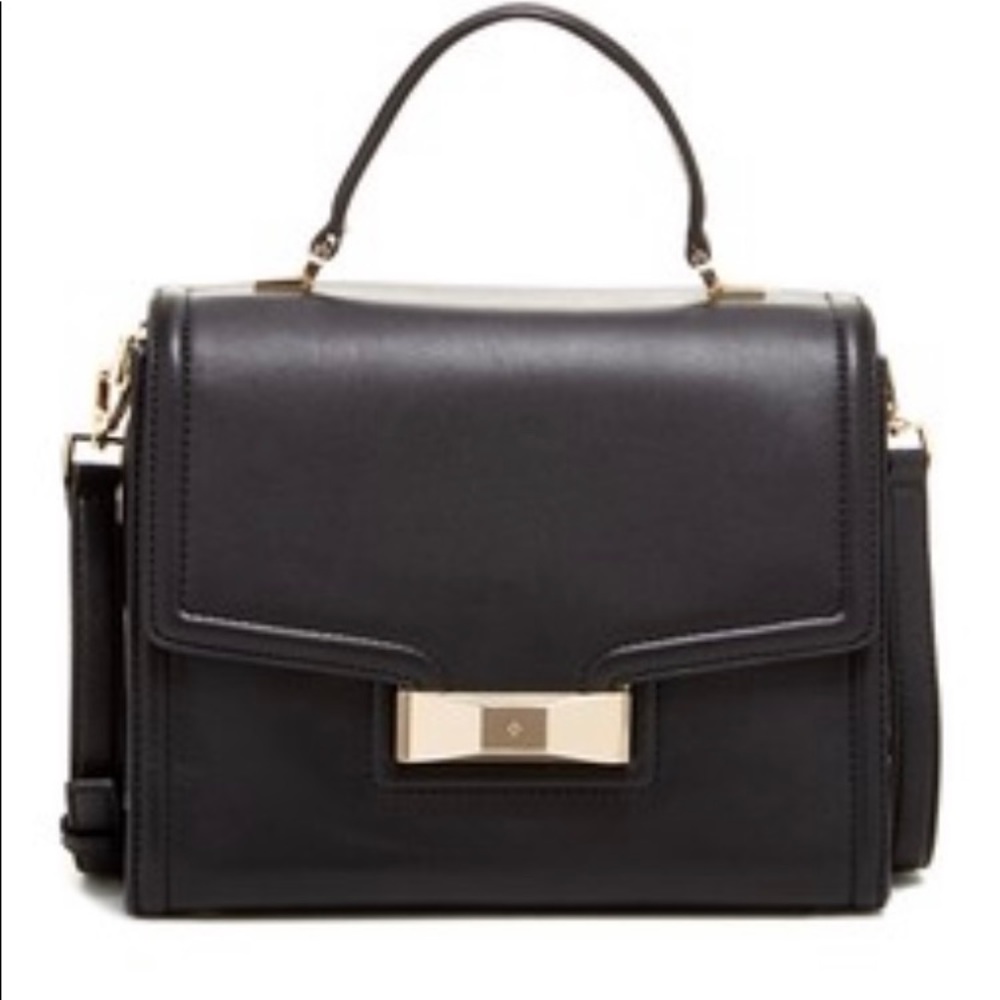 kate spade Black Top-Handle Satchel with Gold Hardware